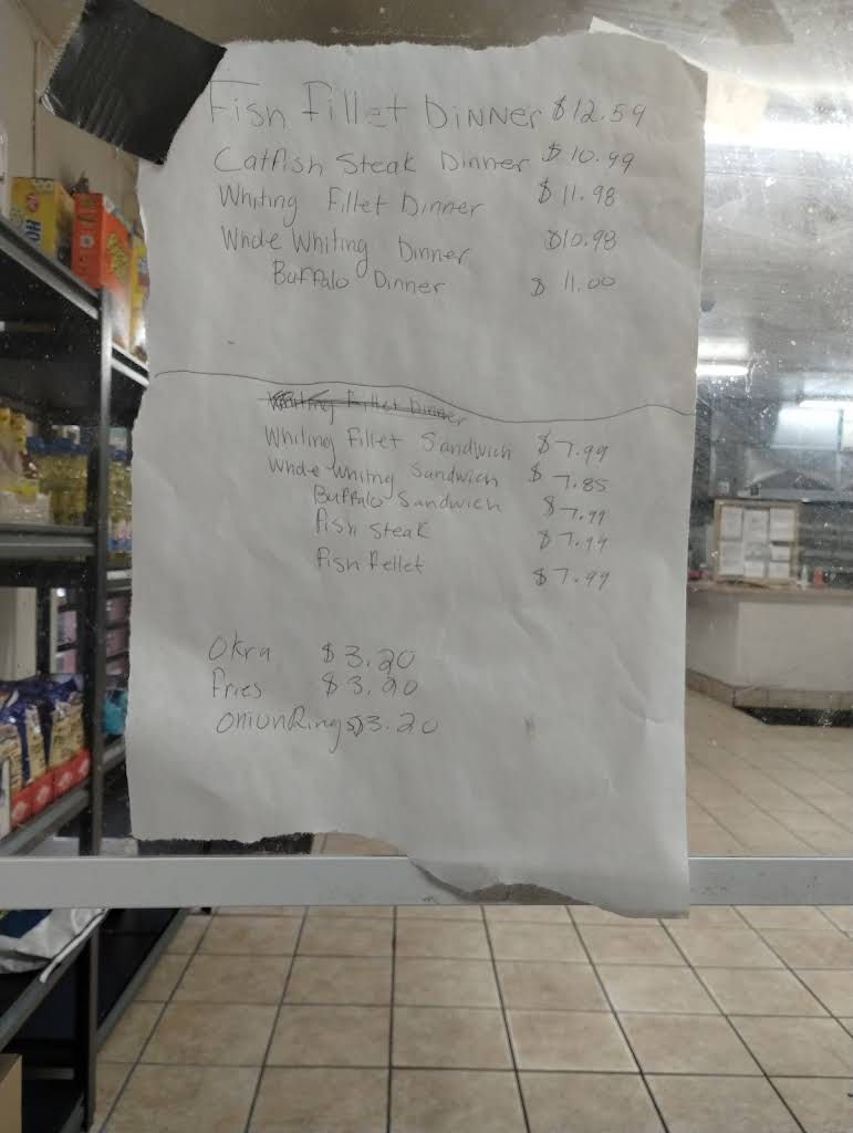 Kimble Fish Co Menu 1